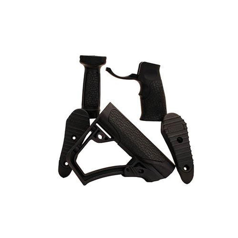 Collapsible Buttstock Pistol Grip & Vertical Foregrip Combo - Black