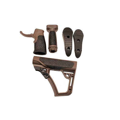 Collapsible Buttstock Pistol Grip & Vertical Foregrip Combo - Mil-Spec+, Brown