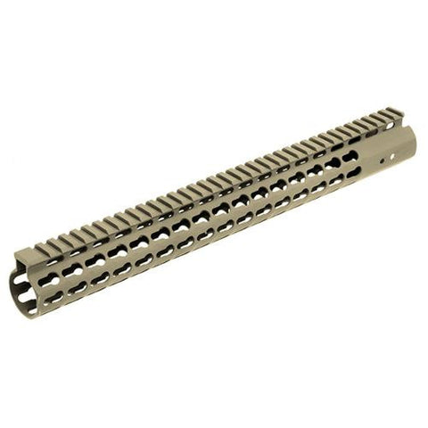 AR15 Super Slim Free Float Handguard - Keymod, 15", Flat Dark Earth