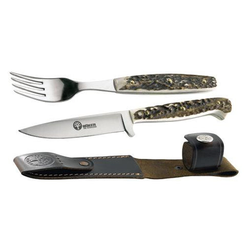 Stag Fork and Knife Set with Sheath