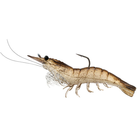 Rigged Shrimp Soft Plastic - Saltwater, 3", #1-0 Hook, Variable Depth,  Sand Shrimp, Per 4