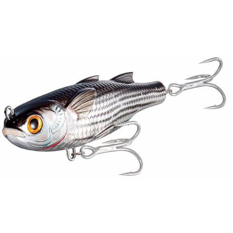 Mullet Twitchbait - Saltwater, 3 1-2", #4 Hook, 0"-6" Depth, Silver-Black