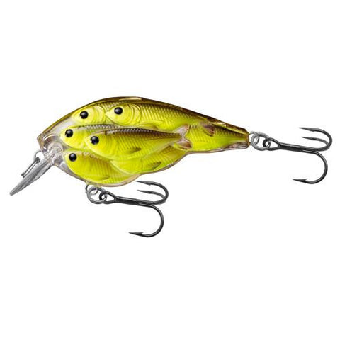 Yearling Baitball Squarebill - Freshwater, 2 3-8", #4 Hook, 4'  ' Depth, Chartreuse-Black