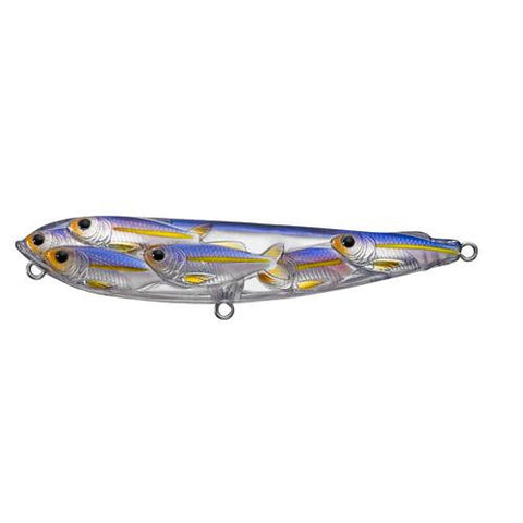 Yearling Baitball Walking Bait - Freshwater, 4 1-2", #4 Hook, Topwater Depth, Pearl-Violet Shad