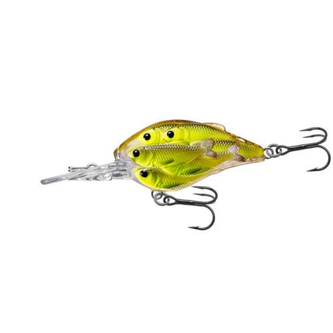 Yearling Baitball Crankbait - Freshwater, 2", #6 Hook, 6'-7' Depth, Chartreuse-Black