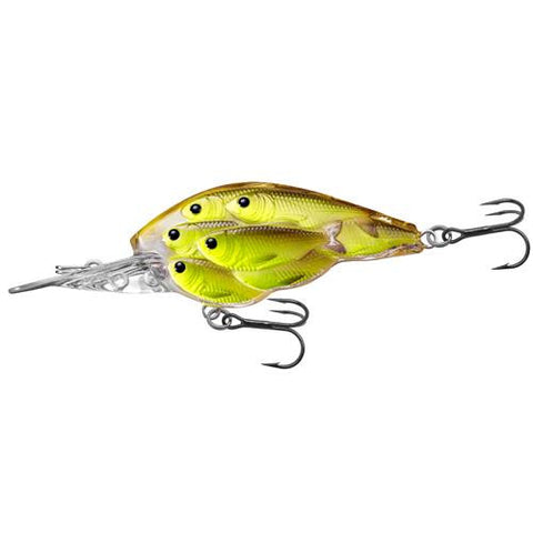 Yearling Baitball Crankbait - Freshwater, 2 3-8", #4 Hook, 7'-8' Depth, Chartreuse-Black