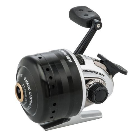 Abumatic STX Spincast Reel - 3.6:1 Gear Ratio, 4 Bearings, 23" Retrieve Rate 8lb Max Drag, Ambidextrous, Clam