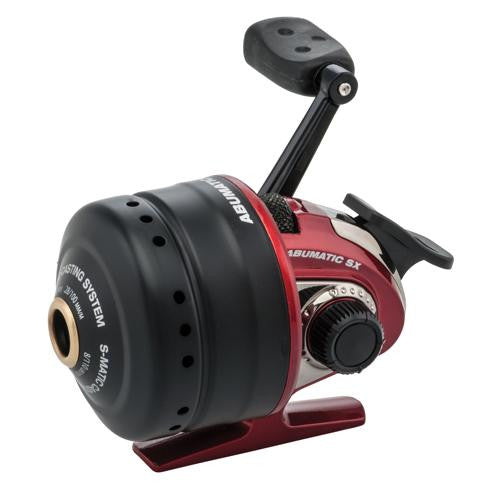 Abumatic SX Spincast Reel - 3.6:1 Gear Ratio, 3 Bearings, 23" Retrieve Rate 8lb Max Drag, Ambidextrous, Clam