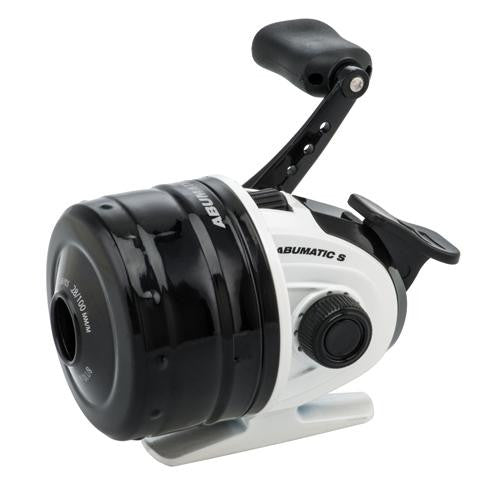 Abumatic S Spincast Reel - 10, 4.3:1 Gear Ratio, 2 Bearings, 22" Retrieve Rate, Ambidextrous, Clam Package