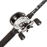 Silver Max Baitcast Low Profile Combo - 6.4:1 Gear Ratio. 6 Bearings, 6'6" 1pc Rod, 8-15 lb Line Rate, Medium Power, LH