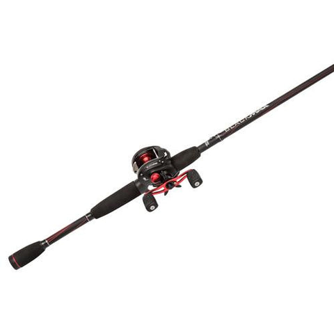 Black Max Baitcast Low Profile Combo - 6.4:1 Gear Ratio. 5 Bearings, 6'6" 2pc Rod, 8-15 lb Line Rate, Medium Power, RH