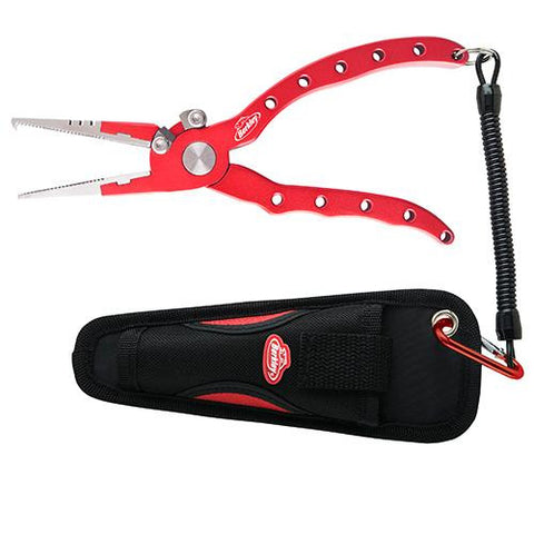 Pliers - 5" Length, Aluminum with Tether and Sheath, Red