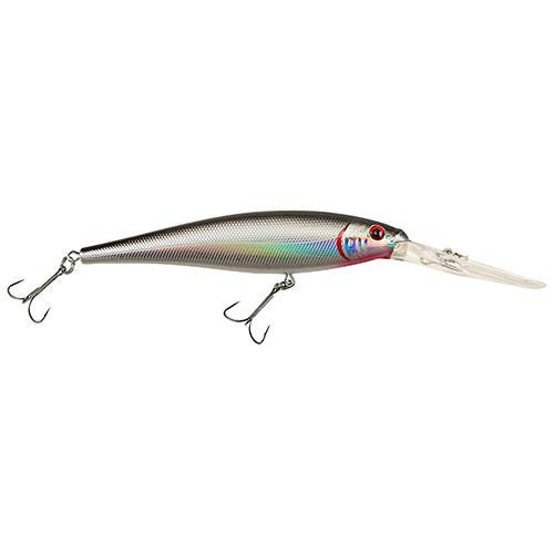 Flicker Minnow Hard Bait - 1 7-8" Length, 2,  HooksBlack-Silver, Per 1