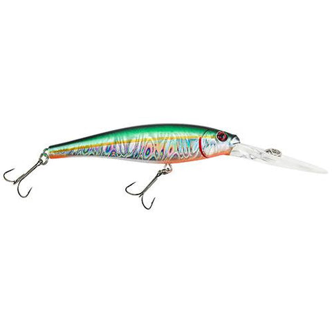 Flicker Minnow Pro Slick Hard Bait - 1 7-8" Length, 2 Hooks, Slick Green Alewife, Per 1