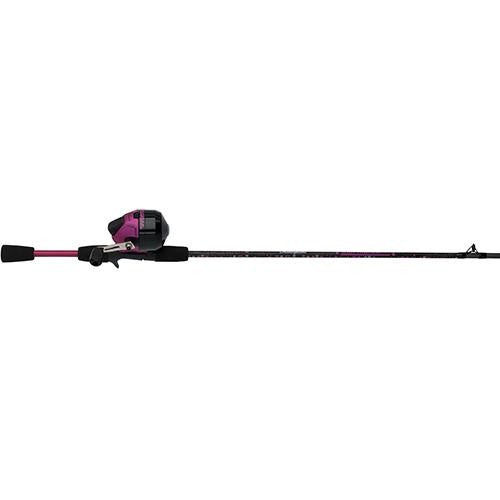 Amphibian Spincast Combo - 10, 0 Bearings, 5'6" Length, 2 Piece Rod, Medium, Pink, Right Hand