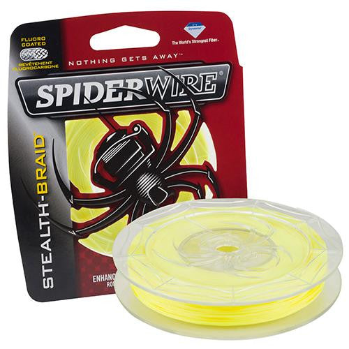 Stealth Braid Superline Line Spool - 200 Yards, 0.007" Diameter, 8 lbs Breaking Strength, Hi-Vis Yellow