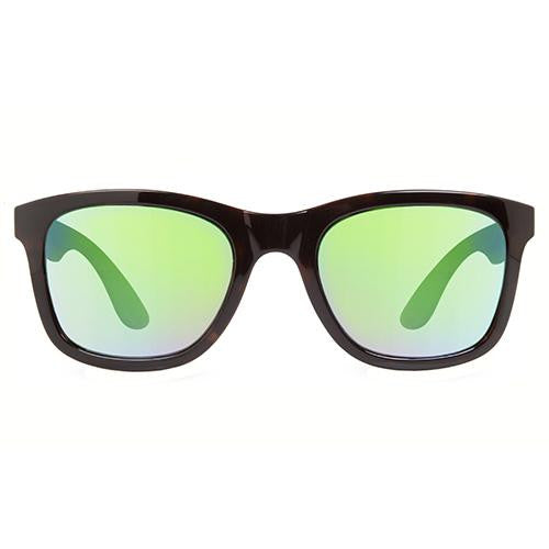 Huddie Sunglasses - Matte Black Frames Polarized Green Blue Water Lens