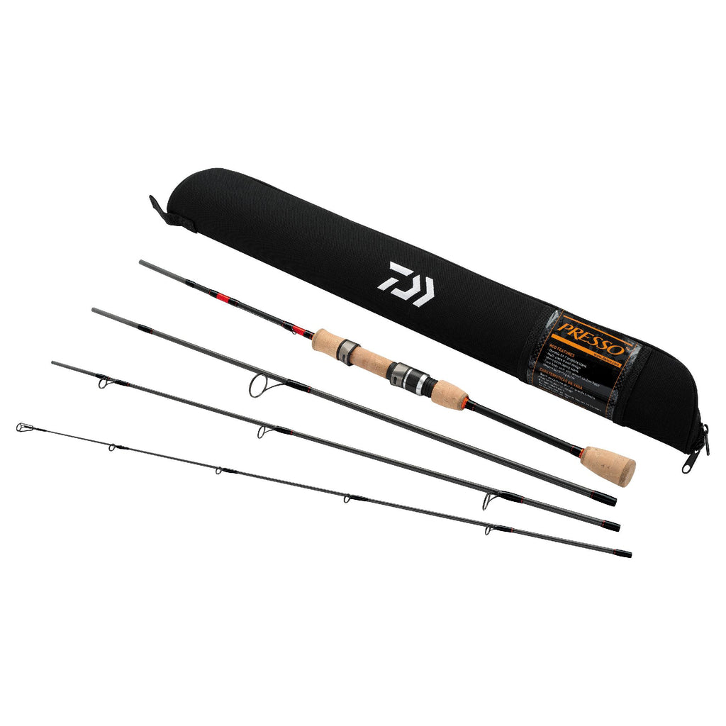 Presso Ultralight Pack Spinning Rod - 5'6" Length, 4 Piece Rod, Ultralight Power, Fast Action