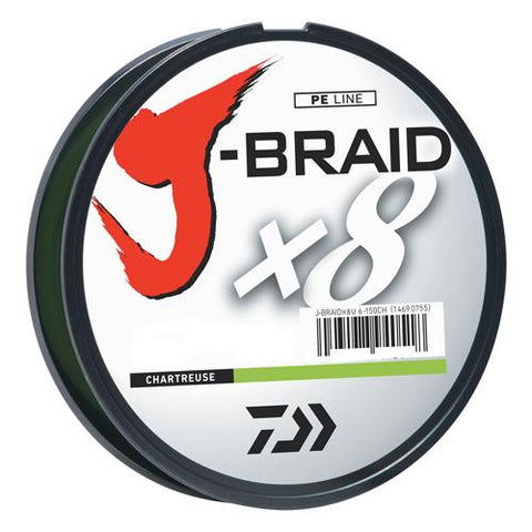 J-Braid Braided Line, 10 lbs Tested - 330 Yards-300m Filler Spool, Chartreuse