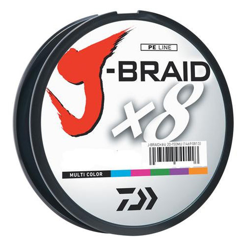 J-Braid Braided Line, 20 lbs Tested - 330 Yards-300m Filler Spool, Multi Color