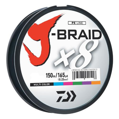 J-Braid Braided Line, 40 lbs Tested - 165 Yards-150m Filler Spool, Multi Color