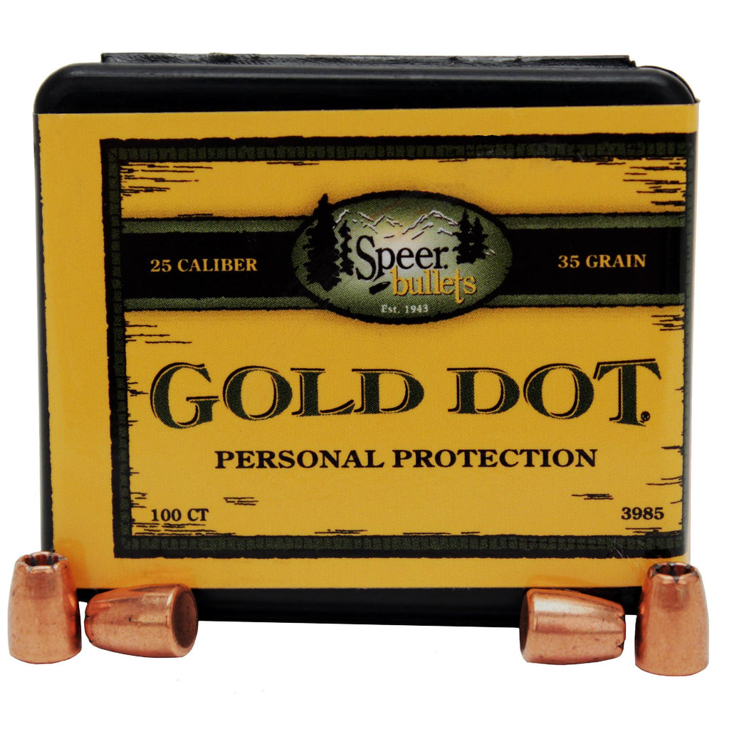 .25 ACP Bullets, (.251" Diameter), 35 Grains, Gold Dot Hollow Point, Per 100