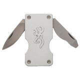 Buckmark Money Clip Knives - Silver