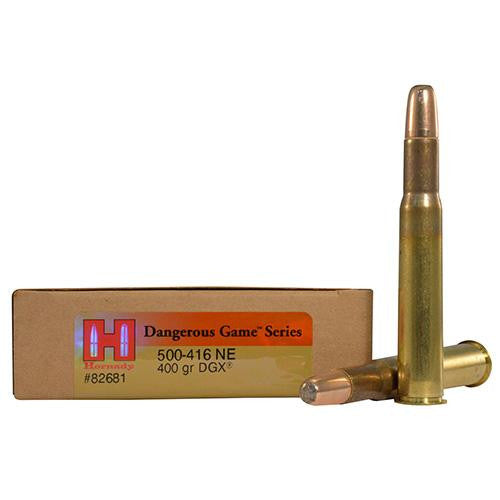 500-416 Nitro Express - Dangerous Game Ammunition, 400 Grains, DGX Flat Nose Expanding, Per 20