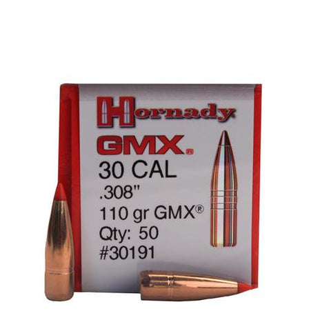 30 Caliber Bullets - .308", 110 Grains, GMX, Per 50