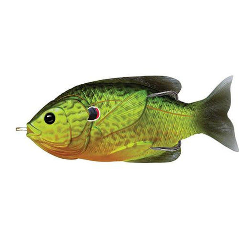 Sunfish Hollow Body - Freshwater, 3 1-2", #4-0 Hook. Topwater Depth, Florescent Pumpkinseed