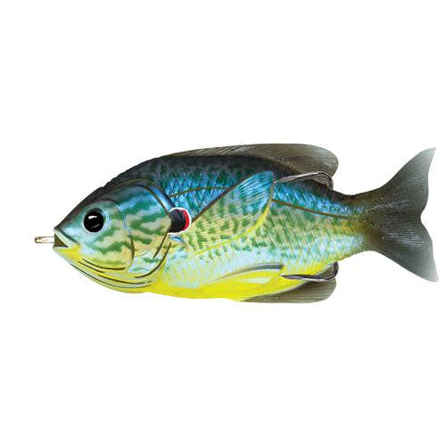 Sunfish Hollow Body - Freshwater, 3 1-2", #4-0 Hook. Topwater Depth, Blue-Yellow Pumpkinseed