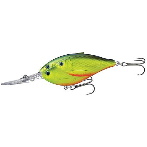 Threadfin Shad Crankbait - Freshwater, 3 1-2", #1 Hook, 20' Depth,  Chartreuse-Black