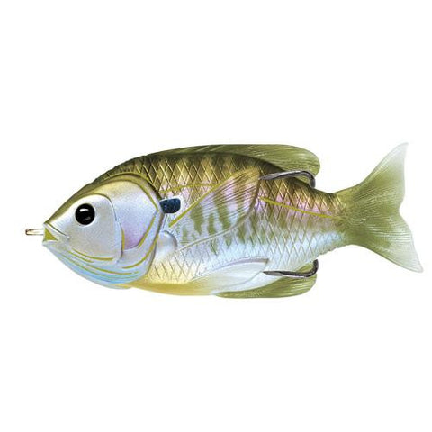 Sunfish Hollow Body - Freshwater, 3", #3-0 Hook. Topwater Depth, Natural-Olive Bluegill