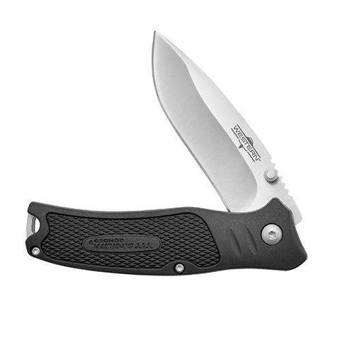 Western - Blacktrax, 3" Blade, Drop Point, Thermoplastic Rubber Handle