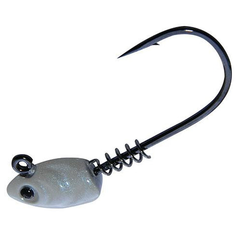 Superline Swim Bait Head Hook - Size 4-0, 1-4 oz, Pearl White, Per 3