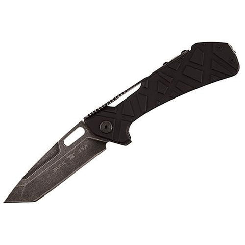 Marksman - Flipper, 3.50" Black Stonewashed Tanto Blade, Black Aluminum Handle, Boxed