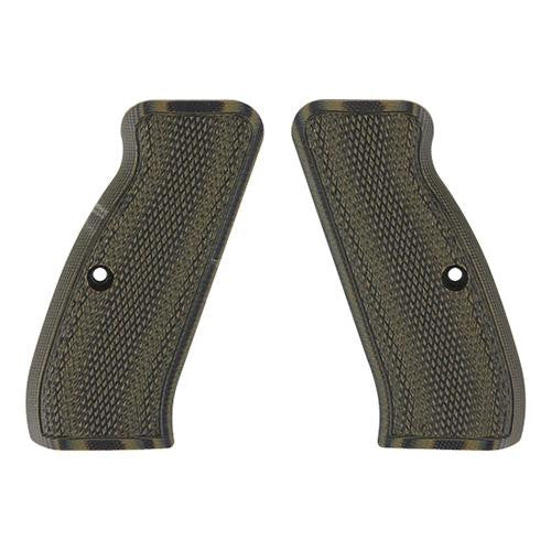 G-10 Tactical Pistol Grips - CZ 75, Green-Black, Fine