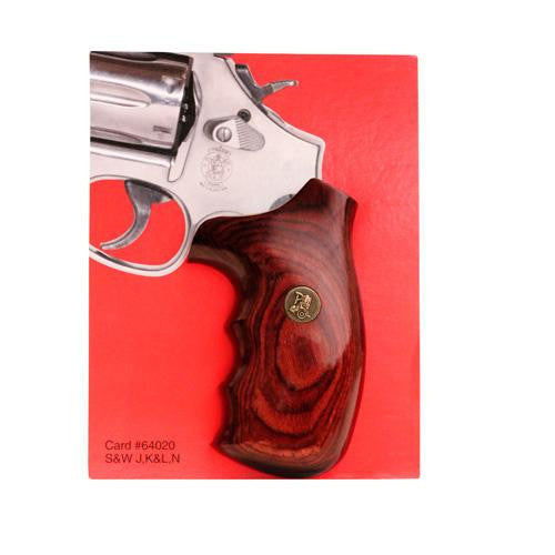 Renegade Wood Laminate Revolver Grips - Smith & Wesson N Frame, Round Butt, Rosewood, Smooth