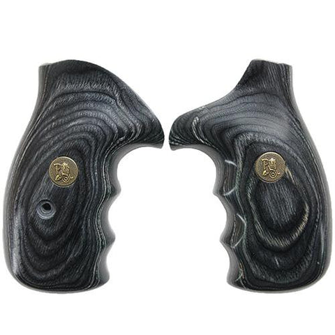 Renegade Wood Laminate Revolver Grips - Smith & Wesson N Frame, Round Butt, Charcoal, Smooth