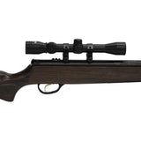 Model 95 Vortex Quiet Energy Break Barrel Air Rifle - .25 Caliber, 17.70" Barrel, Single Shot, Walnut Stock-Black with Scope 3-9x32mm