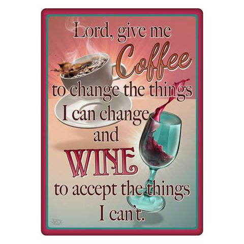 Tin Sign - Lord Give Me Coffee, Size 12" x 17"