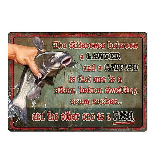 Tin Sign - Catfish-Attorney, Size 12" x 17"