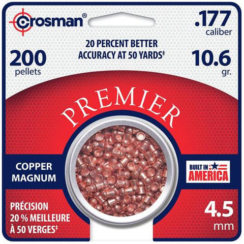 Copper Magnum Premier Domed Pellet - .177 Caliber, 
1. gr, Per 200