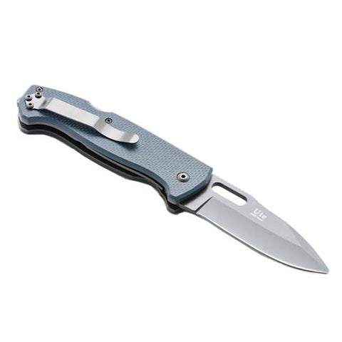 Ute-440c, Gray Ti Folder, Blue G10 Handle