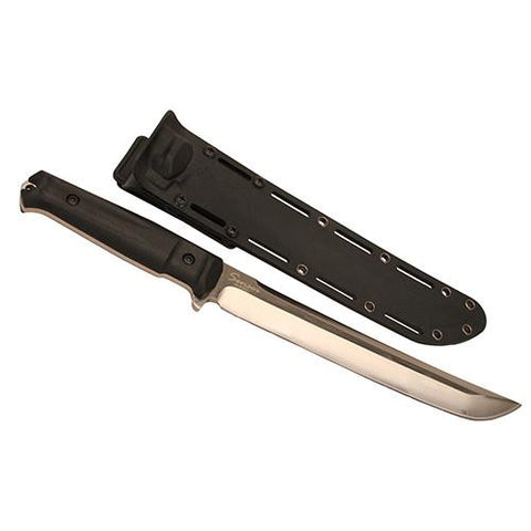 Sensei D2 Satin, Fixed Blade, Black Kraton Handle