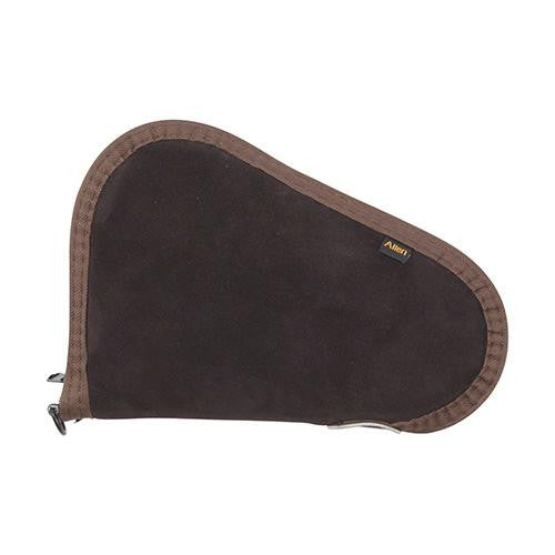 Suede Handgun Case - 8", Brown with Tan Accents