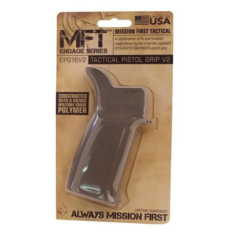 Engage AR15-M16 Pistol Grip - 15¿ No Finger Grooves, Scorched Dark Earth