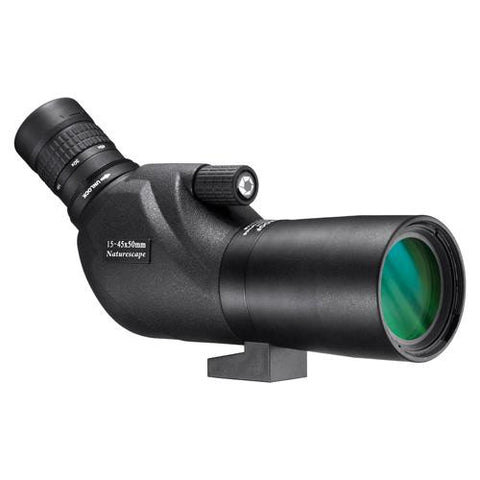 20-60x80mm WP Naturescape Spotting Scope - Angled with Tripod and Soft Carrying Case, Black