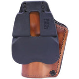 3 Layer Synthetic Leather Paddle Holster - CZ SP01 Shadow, Brown, Right Hand