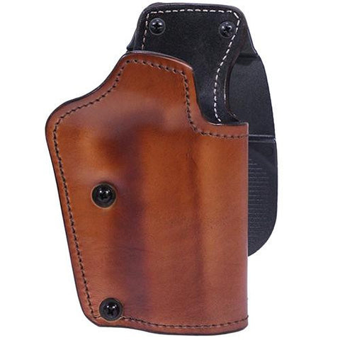 3 Layer Synthetic Leather Paddle Holster - CZ SP01 Shadow, Brown, Right Hand